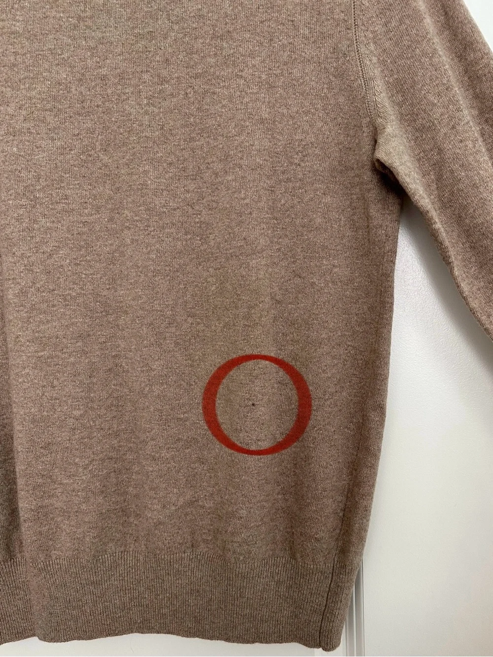 Banana Republic Merino Wool Fall Italian Yarn Heathered Taupe Crewneck Sweater